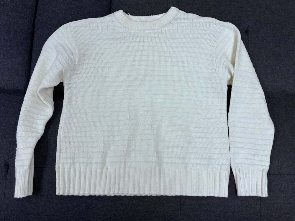 Pink Rose Women's White Cable Knit Sweater Size L